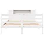 vidaXL Lit bibliothèque sans matelas blanc 120x200 cm bois pin massif