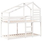 vidaXL Lit superposé sans matelas blanc 80x200 cm bois de pin massif