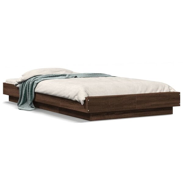 vidaXL Cadre de lit avec lumières LED sans matelas 90x200 cm