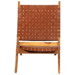 vidaXL Chaise de relaxation pliable marron cuir véritable
