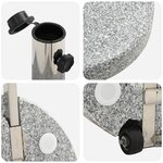vidaXL Base de parasol mobile avec poignée Gris Granit 29 kg Ronde
