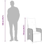 vidaXL Ensemble de bistro de jardin 11 Pièces coussins gris poly rotin