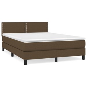 vidaXL Sommier à lattes de lit avec matelas Marron foncé 140x190 cm