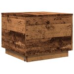 vidaXL Table basse avec lumières LED vieux bois 50x50x40 cm