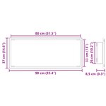 vidaXL Miroir salle de bain Chêne noir Verre  MDF Grand Miroir