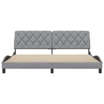 vidaXL Cadre de lit sans matelas gris clair 200x200 cm tissu