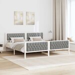 vidaXL Cadre de lit Gris clair 200 x 200 cm Pin massif