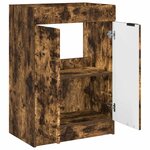 vidaXL Armoire sous évier de salle de bain Chêne fumé