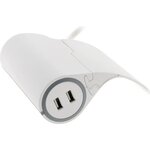 THOMSON Multiprise pour canapé - 1 prise 2P+T 16A + 2 USB - Blanc