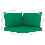 Vidaxl salon de jardin 6 pièces avec coussins vert