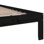 vidaXL Cadre de lit Noir Bois massif 90x200 cm