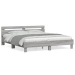 vidaXL Cadre de lit avec tête de lit sonoma gris 180x200 cm
