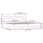 vidaXL Cadre de lit en métal sans matelas chêne fumé 183x213 cm