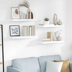 vidaXL Étagère murale flottante 4 Pièces Blanc brillant 60x23 5x3 8cm MDF