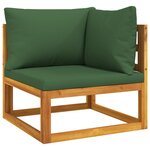 vidaXL Salon de jardin 8 Pièces avec coussins vert bois massif