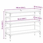 vidaXL Table console Chêne noir 100 x 32 x 75 cm Bois d'ingénierie
