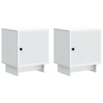 vidaXL Cabinet de chevet 2 Pièces Blanc 43 x 34 5 x 50 cm