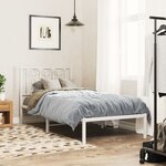 vidaXL Cadre de lit métal sans matelas avec tête de lit blanc 75x190cm