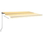 vidaXL Auvent automatique capteur de vent LED 500x350cm Jaune et blanc