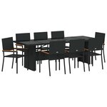 vidaXL Ensemble de salle à manger pour jardin 9 Pièces Noir Poly rotin