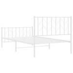 vidaXL Cadre de lit métal sans matelas et pied de lit blanc 100x190 cm