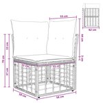 vidaXL Unité de canapé d'angle modulable pour extérieur Noir polyrotin