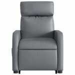 vidaXL Fauteuil inclinable de massage électrique gris similicuir