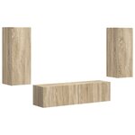 vidaXL Ensemble meuble TV 2 Pièces Chêne Sonoma Bois d'ingénierie