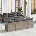 vidaXL Ensemble de canapé de jardin Manuel 7 Pièces Gris 55 x 55 x 37 cm