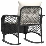 vidaXL Chaise à bascule de jardin avec coussins noir résine tressée