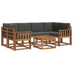 vidaXL Ensemble de canapés d'extérieur 7 Pièces Naturel et Anthracite