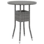 vidaXL Mobilier de bistro de jardin 3 Pièces Résine tressée Gris