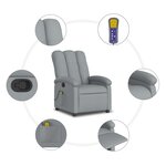 vidaXL Fauteuil inclinable de massage gris clair tissu
