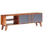 vidaXL Meuble TV gris 140x30x45 cm bois solide