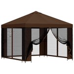 vidaXL Abri de jardin avec parois 3 x 3 m Marron Polyester et Acier