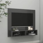 vidaXL Meuble TV mural Gris 102x23 5x90 cm Aggloméré