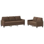 vidaXL Ensemble de canapés 2 Pièces avec coussins Marron Tissu