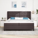 Lit Box Spring vidaXL avec Matelas en Brun Foncé  200x200 cm en Tissu