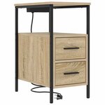 vidaXL Cabinet de chevet avec tiroir Chêne sonoma 30 x 48 x 61 cm