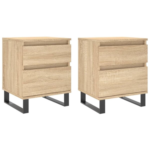 vidaXL Tables de chevet 2 Pièces chêne sonoma 40x35x50 cm bois ingénierie