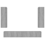 vidaXL Ensemble de meubles TV 4 Pièces Sonoma gris Bois d'ingénierie