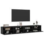 vidaXL Meubles TV muraux 2 Pièces noir 100x30x30 cm bois d'ingénierie