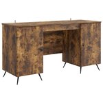 vidaXL Bureau Chêne fumé 142 5 x 50 x 75 cm Bois d'ingénierie