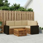vidaXL Ensemble de canapés d'extérieur 5 Pièces Naturel et Beige