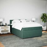 vidaXL Sommier à lattes de lit et matelas Vert foncé 160x200cm Velours