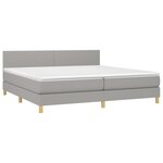 vidaXL Sommier à lattes de lit matelas LED Gris clair 200x200 cm Tissu