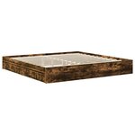 vidaXL Cadre de lit Chêne fumé 200 x 200 cm Bois d'ingénierie