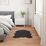 vidaXL Tapis en fausse Tafalla Noir 80 x 120 cm Polyester