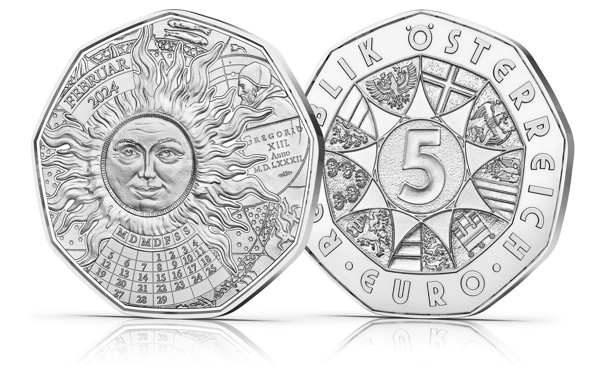 Pièce de monnaie 5 euro Autriche 2024 argent BU Heureuse année