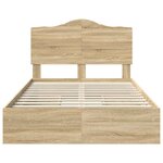vidaXL Lit de Rangement Chêne Sonoma 120 x 200 cm Bois d'ingénierie